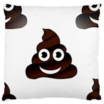 Funny Poop Emoji Large Flano Cushion Case (One Side)