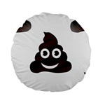 Funny Poop Emoji Standard 15  Premium Flano Round Cushion 