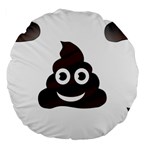 Funny Poop Emoji Large 18  Premium Flano Round Cushion 