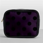 Polka Dots - Black on Dark Purple Mini Toiletries Bag (One Side)