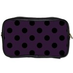 Polka Dots - Black on Dark Purple Toiletries Bag (Two Sides)