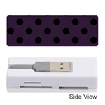 Polka Dots - Black on Dark Purple Memory Card Reader (Stick)