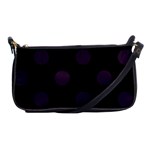 Polka Dots - Dark Purple on Black Shoulder Clutch Bag