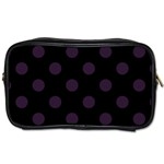 Polka Dots - Dark Purple on Black Toiletries Bag (One Side)