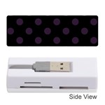 Polka Dots - Dark Purple on Black Memory Card Reader (Stick)