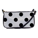 Polka Dots - Black on Platinum Gray Shoulder Clutch Bag