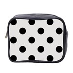 Polka Dots - Black on Platinum Gray Mini Toiletries Bag (Two Sides)