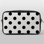 Polka Dots - Black on Platinum Gray Toiletries Bag (One Side)