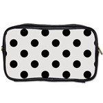 Polka Dots - Black on Platinum Gray Toiletries Bag (Two Sides)