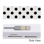 Polka Dots - Black on Platinum Gray Memory Card Reader (Stick)