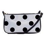 Polka Dots - Black on Pale Gray Shoulder Clutch Bag