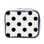 Polka Dots - Black on Pale Gray Mini Toiletries Bag (One Side)