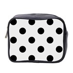 Polka Dots - Black on Pale Gray Mini Toiletries Bag (Two Sides)