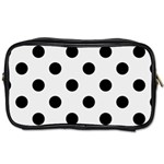 Polka Dots - Black on Pale Gray Toiletries Bag (One Side)