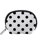 Polka Dots - Black on Pale Gray Accessory Pouch (Small)