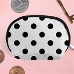 Polka Dots - Black on Pale Gray Accessory Pouch (Medium)