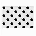 Polka Dots - Black on Pale Gray Postcards 5  x 7  (Pkg of 10)