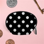 Polka Dots - Pale Gray on Black Accessory Pouch (Small)