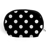 Polka Dots - Pale Gray on Black Accessory Pouch (Medium)