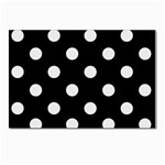 Polka Dots - Pale Gray on Black Postcard 4 x 6  (Pkg of 10)