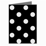 Polka Dots - Pale Gray on Black Greeting Card