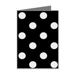 Polka Dots - Pale Gray on Black Mini Greeting Card