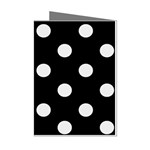 Polka Dots - Pale Gray on Black Mini Greeting Cards (Pkg of 8)