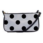 Polka Dots - Black on Gainsboro Gray Shoulder Clutch Bag