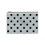 Polka Dots - Black on Gainsboro Gray Cosmetic Bag (M)