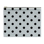 Polka Dots - Black on Gainsboro Gray Cosmetic Bag (XL)