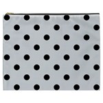 Polka Dots - Black on Gainsboro Gray Cosmetic Bag (XXXL)