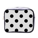 Polka Dots - Black on Gainsboro Gray Mini Toiletries Bag (One Side)