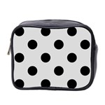 Polka Dots - Black on Gainsboro Gray Mini Toiletries Bag (Two Sides)