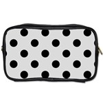 Polka Dots - Black on Gainsboro Gray Toiletries Bag (One Side)