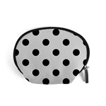 Polka Dots - Black on Gainsboro Gray Accessory Pouch (Small)