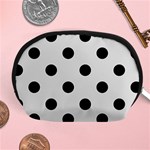 Polka Dots - Black on Gainsboro Gray Accessory Pouch (Medium)