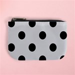 Polka Dots - Black on Gainsboro Gray Mini Coin Purse