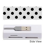 Polka Dots - Black on Gainsboro Gray Memory Card Reader (Stick)