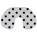 Polka Dots - Black on Gainsboro Gray Travel Neck Pillow