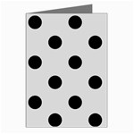 Polka Dots - Black on Gainsboro Gray Greeting Cards (Pkg of 8)