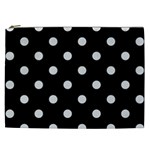 Polka Dots - Gainsboro Gray on Black Cosmetic Bag (XXL)