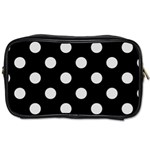 Polka Dots - Gainsboro Gray on Black Toiletries Bag (One Side)