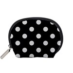 Polka Dots - Gainsboro Gray on Black Accessory Pouch (Small)