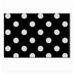 Polka Dots - Gainsboro Gray on Black Postcard 4 x 6  (Pkg of 10)