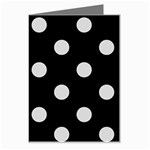 Polka Dots - Gainsboro Gray on Black Greeting Card