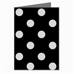 Polka Dots - Gainsboro Gray on Black Greeting Cards (Pkg of 8)