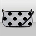 Polka Dots - Black on Light Gray Shoulder Clutch Bag