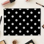 Polka Dots - Light Gray on Black Cosmetic Bag (XL)