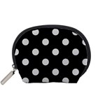 Polka Dots - Light Gray on Black Accessory Pouch (Small)