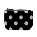 Polka Dots - Light Gray on Black Mini Coin Purse